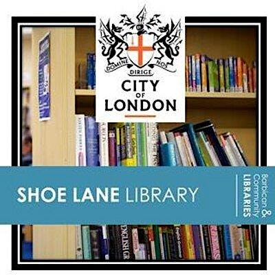 Shoe Lane Library logo with shelves and books