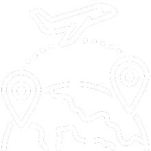 Plane flying across the globe