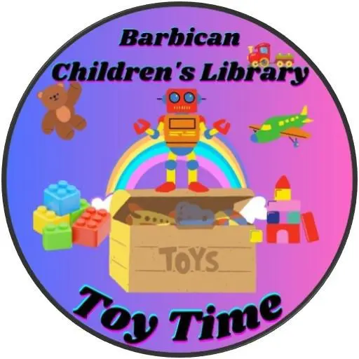 Cartoon of a toy robot standing on a toy box surrounded by tools