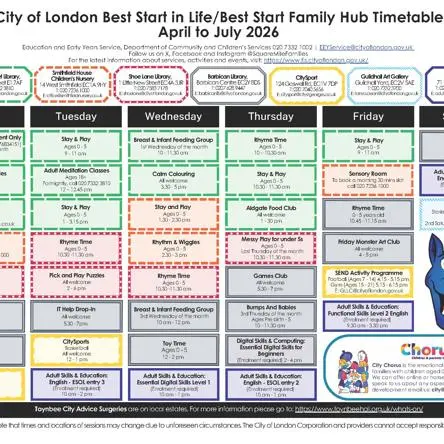 City of London Timetable Apr-July 2026