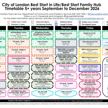 Cit of London Timetable 5+ Sept-Dec 2026