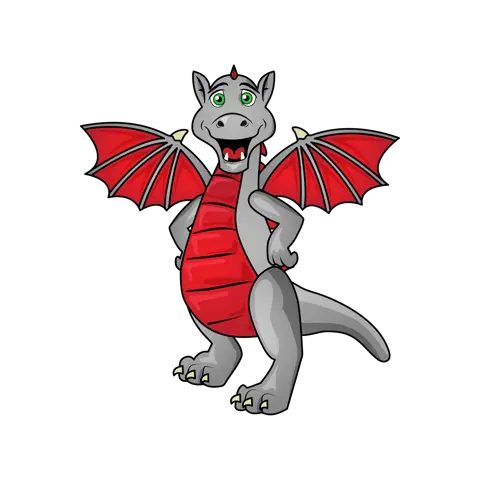 Hendrik, the dragon, our Family Information Service mascot