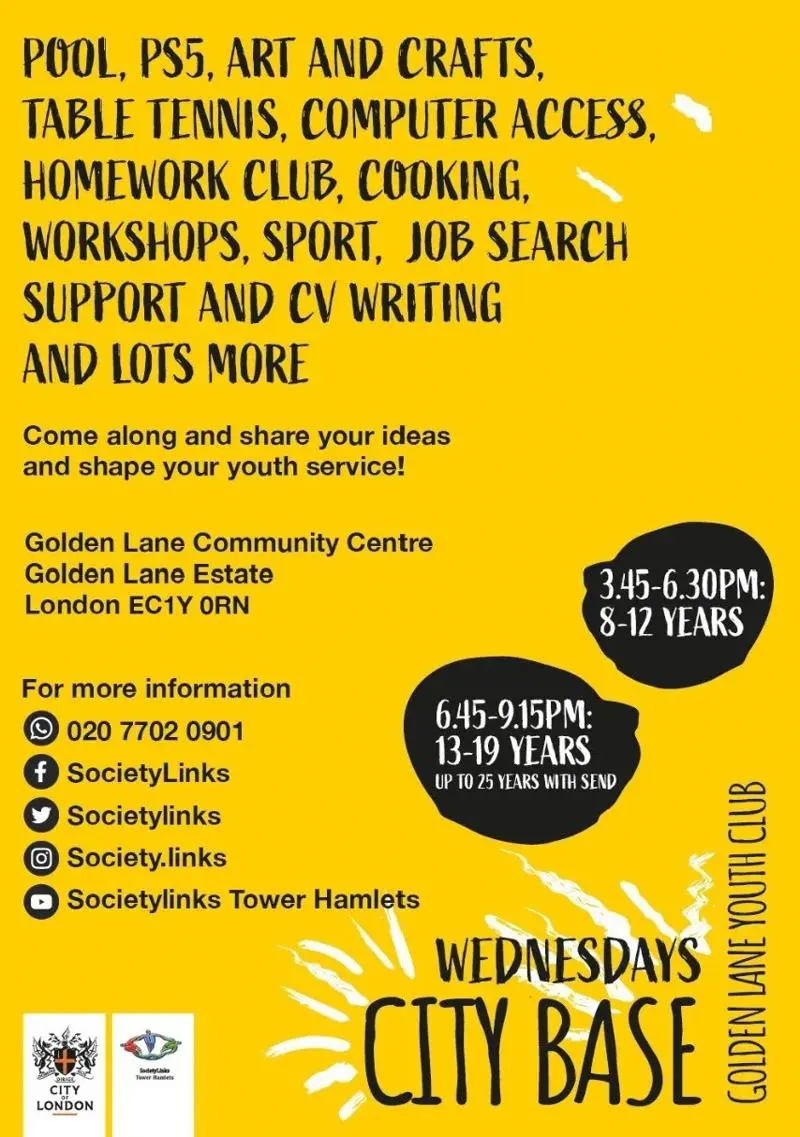 Youth Club at Golden Lane Community Centre