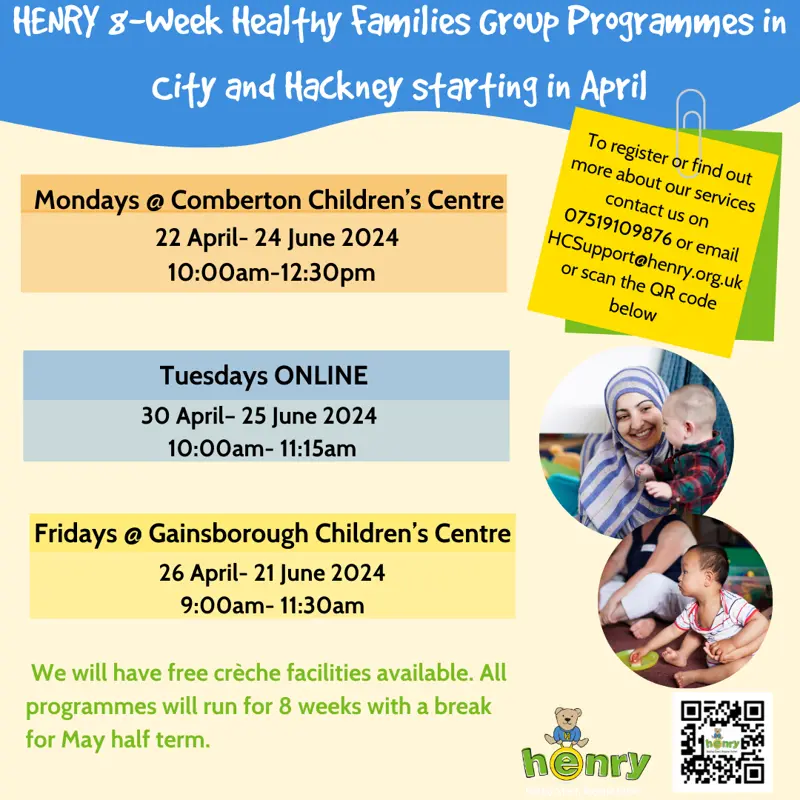 HENRY 8 week Healthy Families Group Programmes in the City and Hackney starting in April 2024 