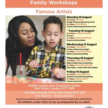 Family workshops on Famous Artists