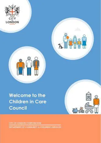 cover of Welcome to Children in Care Council document