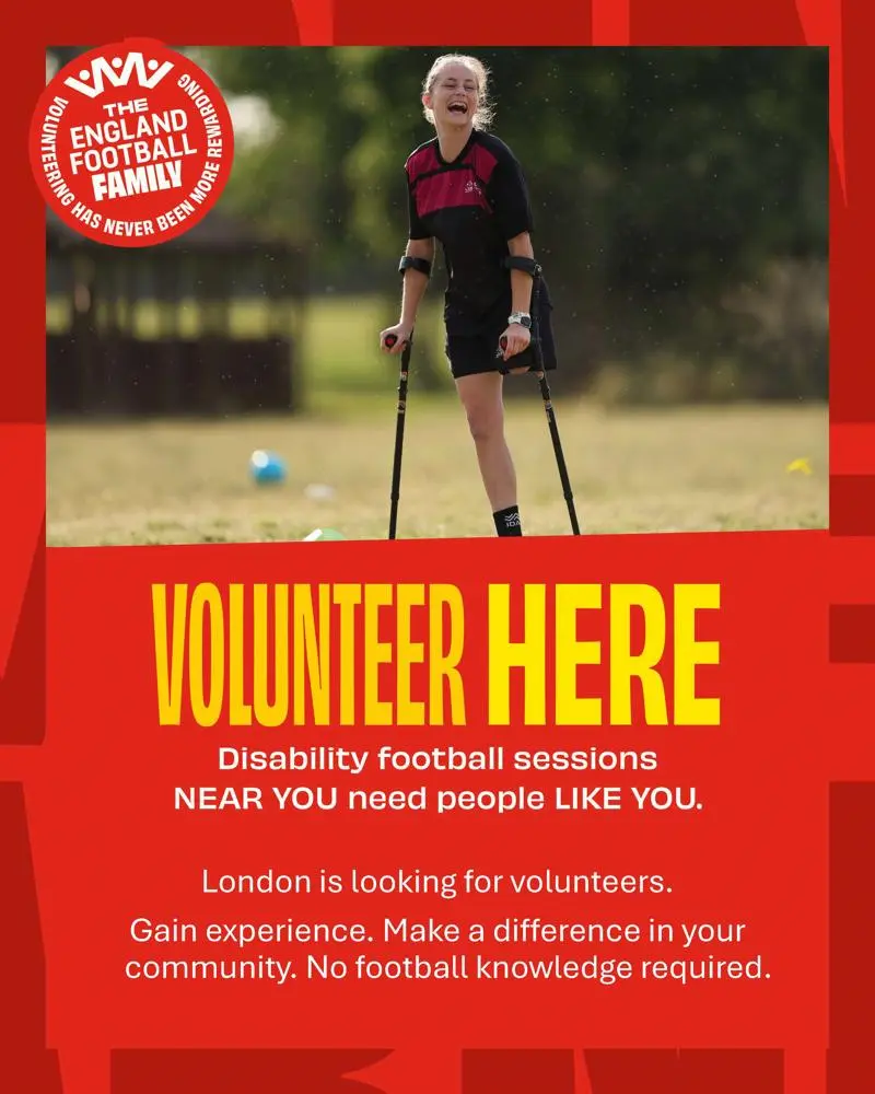 Young girl on crutches playing football