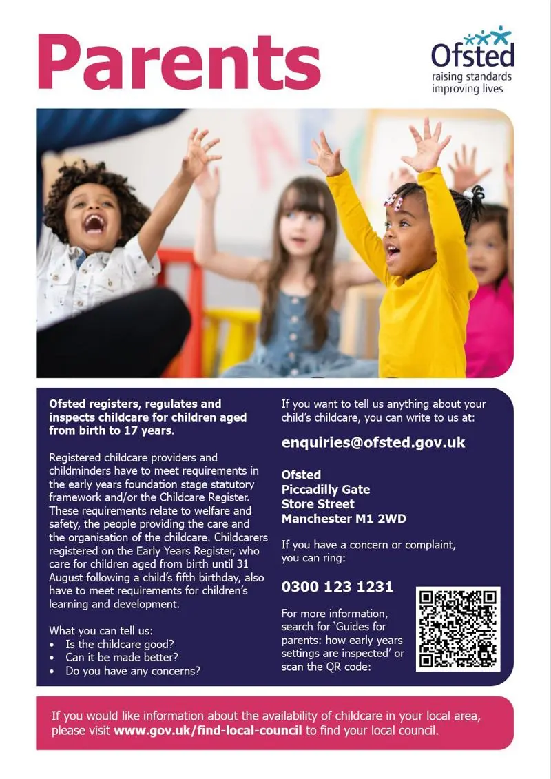 Ofsted childcare poster for parents 