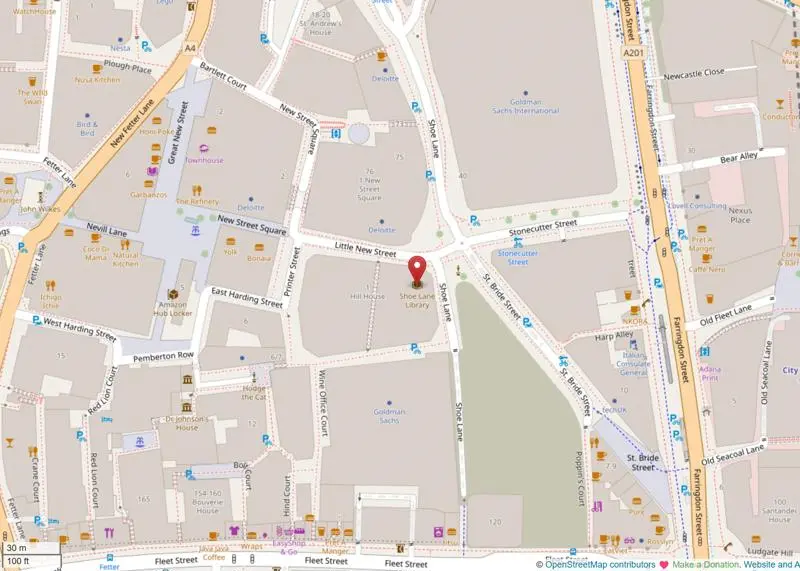 Shoe Lane Library Map