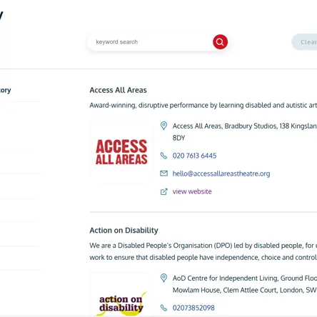 City of London Directory webpage