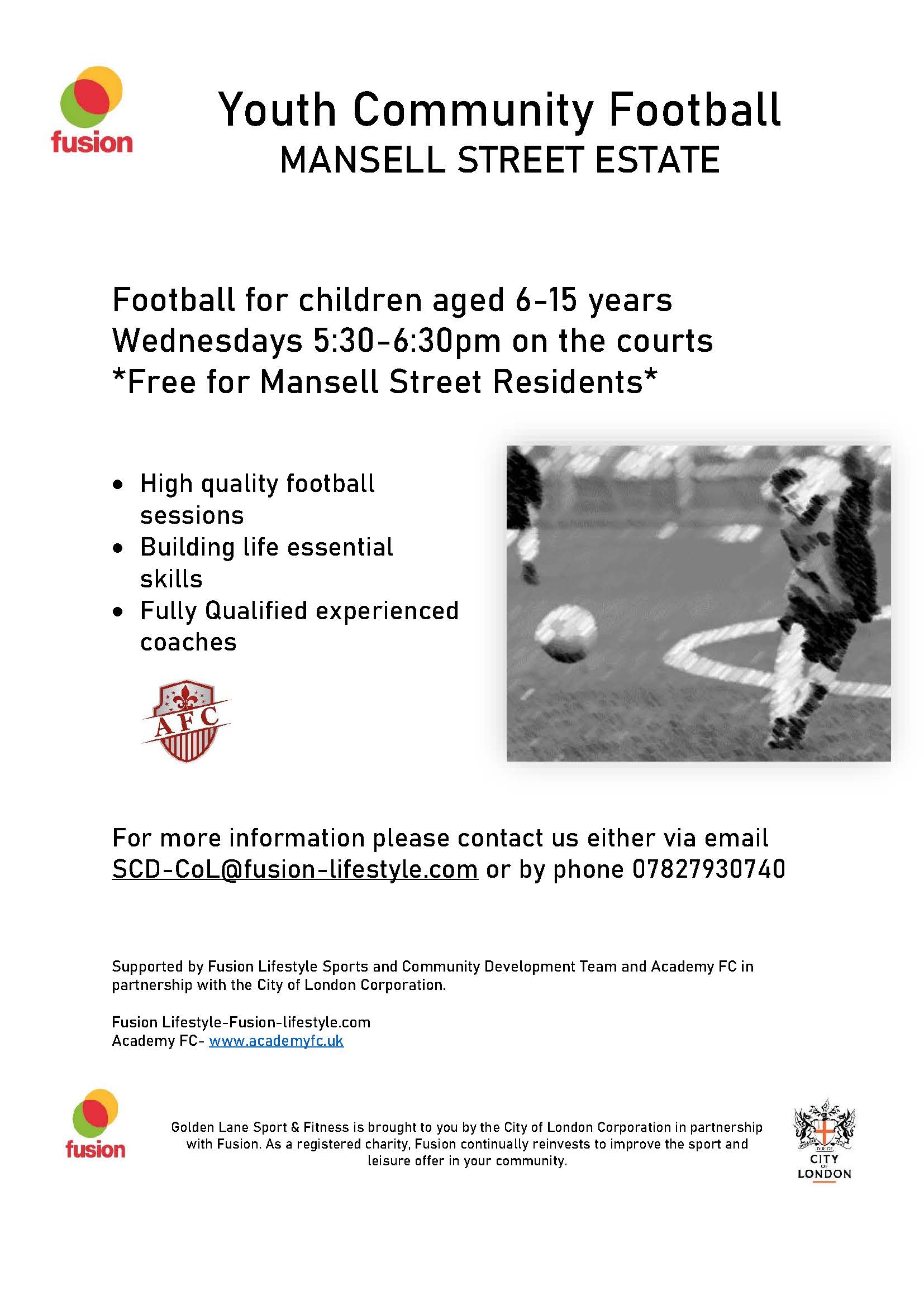 Youth Community Football Mansell Street Estate