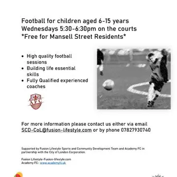 Youth Community Football Mansell Street Estate